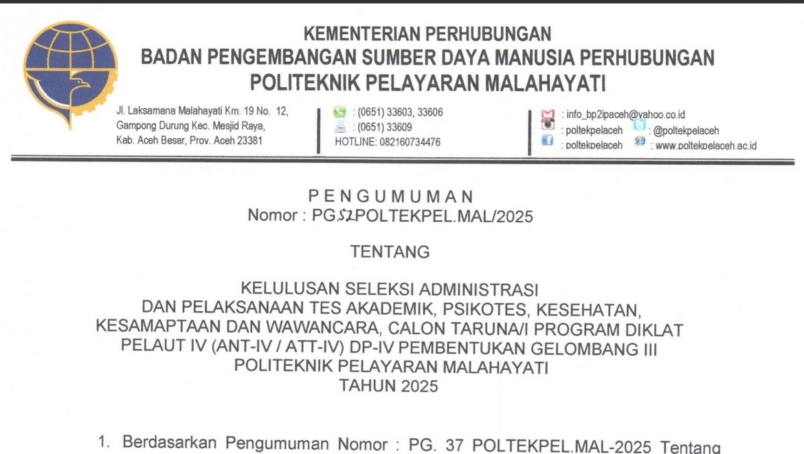 PG 52 KELULUSAN SELEKSI ADM DAN PELAKSANAAN SELEKSI LANJUTAN PROGRAM DP-IV SIPENCATAR GEL 3